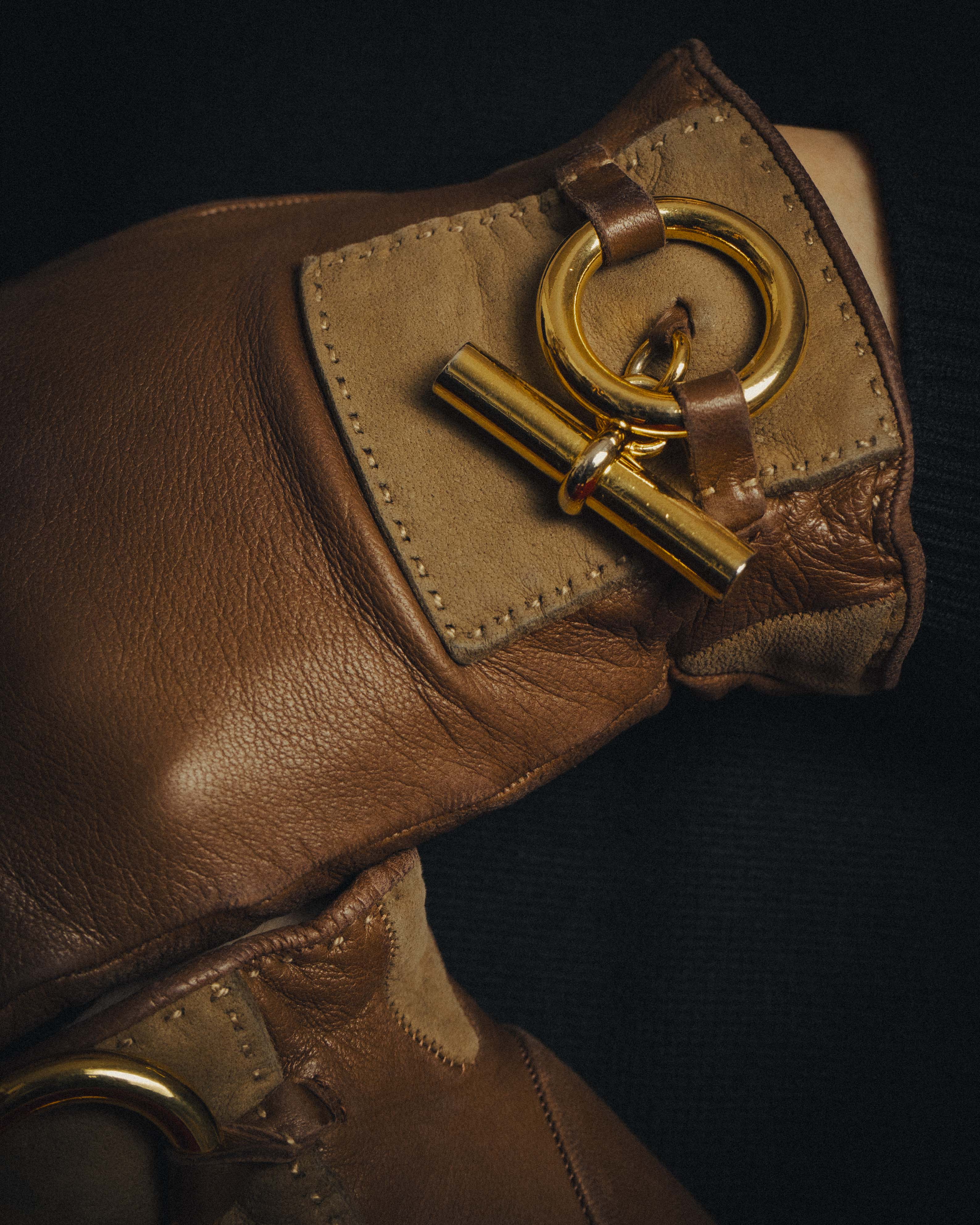 -SPECIAL- “HERMÈS” 80’s-90’s Chaine d’ancre leather gloves