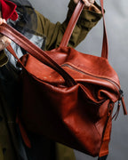 "MAISON MARGIELA" Genuine leather 2way brown color sailor bag