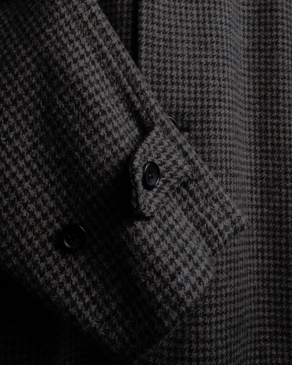 "tricot COMME des GARCONS" Leather collar design houndstooth pattern oversized long coat