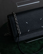"MAISON MARGIELA" Grained leather chain wallet bag
