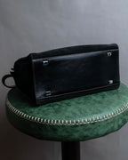 "CELINE" Horizontal form suede one-handle bag