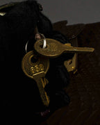 "Vintage turnlock design python leather bag"