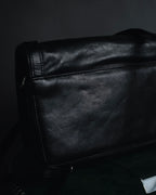 –SPECIAL– "ANN DEMEULEMEESTER" 2010-2013 Transformable roll-top vitello leather bag