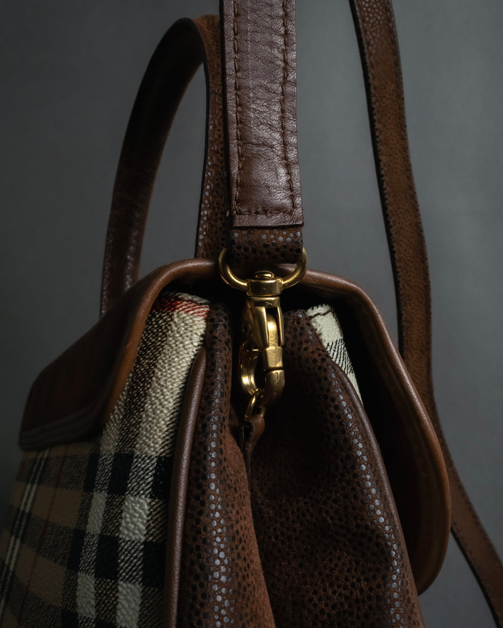 "BURBERRYS" 90’s PVC＆leather 2-way bag