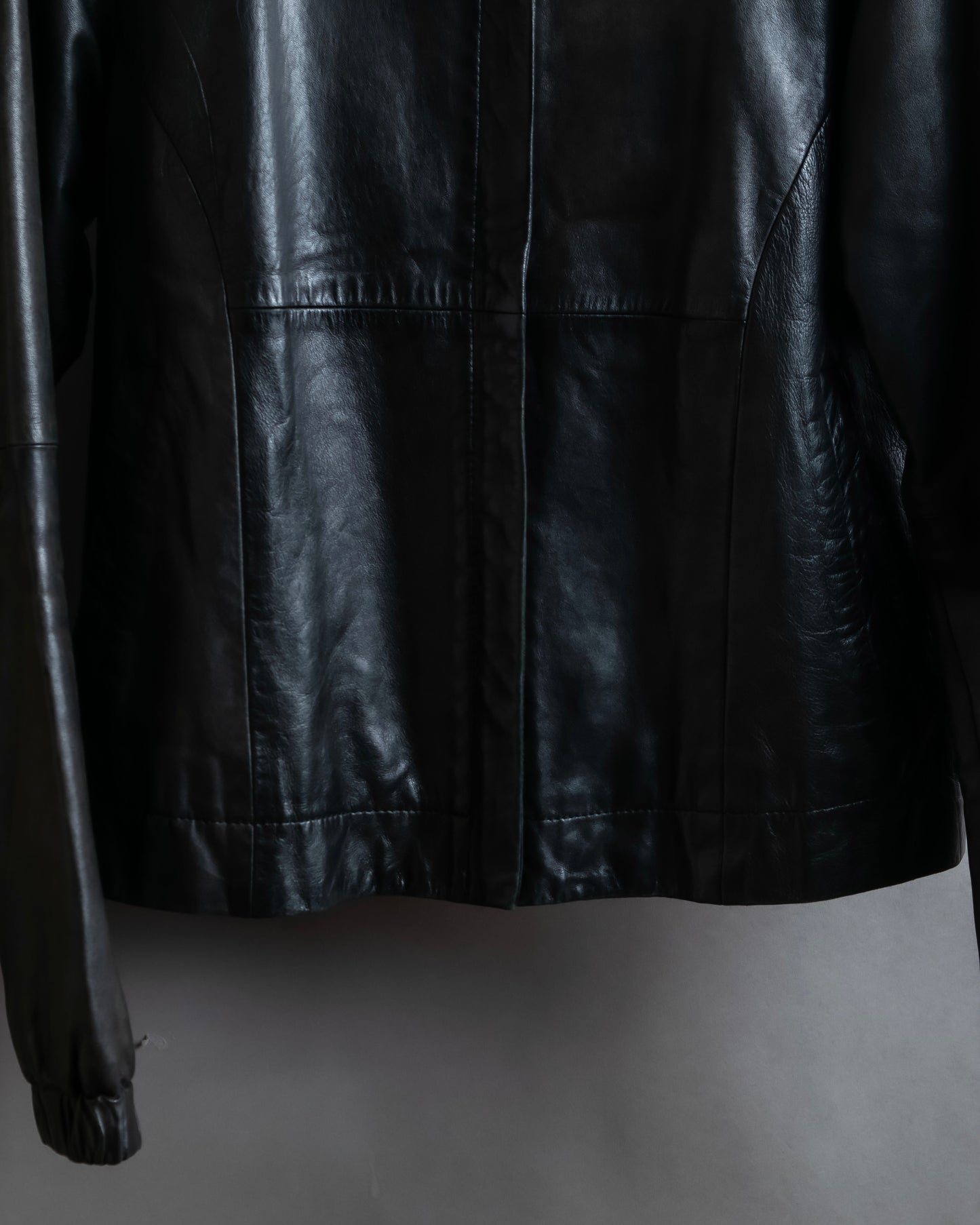 "PAUL SMITH" 100% sheep skin no collar leather jacket