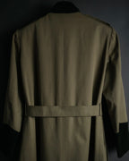“Yves Saint Laurent” 80’s-90’s Corduroy collar belted trench coat