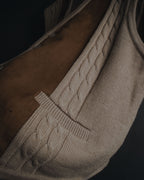 "Christian Dior" 90’s cable knit＆suede panel vest