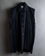 "MAISON MARGIELA" 13SS Panel design sleeveless black shirt