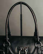 “Salvatore Ferragamo“ 00’s-10’s Gancini ring hardware leather shoulder bag