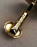 “Christian Dior” 80’s-90’s Laurel rope motif D logo earrings