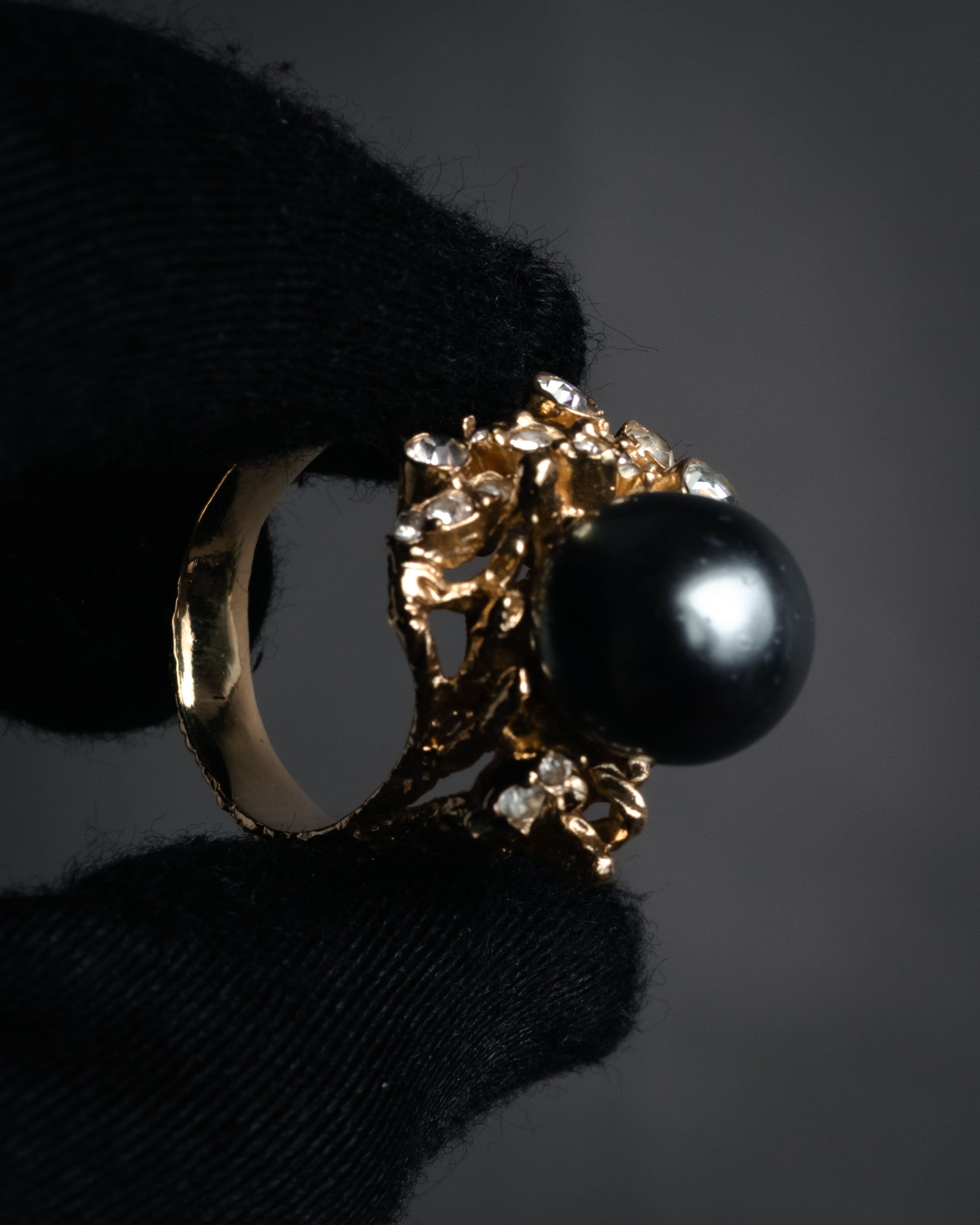 “Christian Dior” 60’s-70’s Organic pearl cluster ring