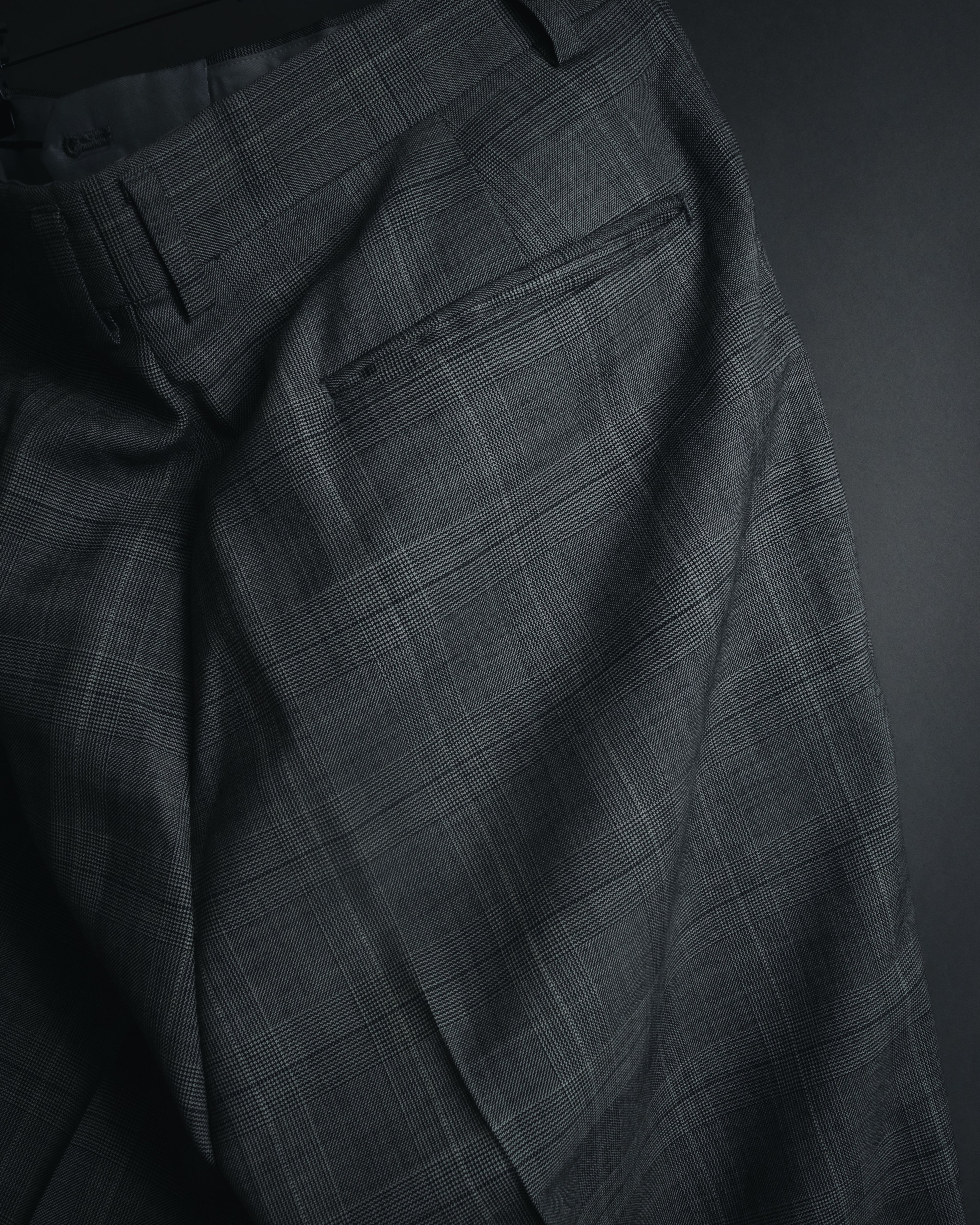 "YVES SAINT LAURENT" 80’s-90’s glen check tailored suit set