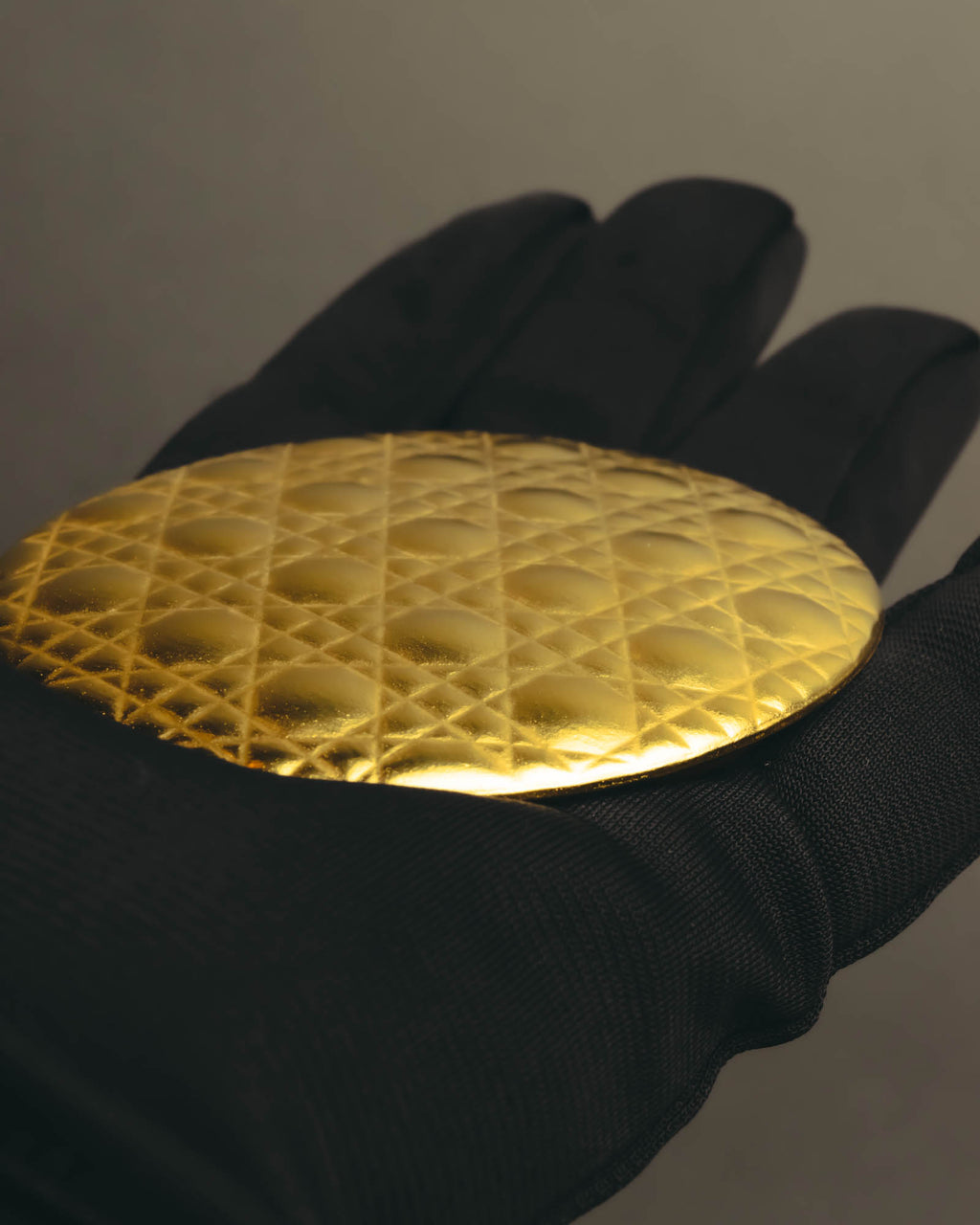 "Christian Dior" Gold cannage compact mirror