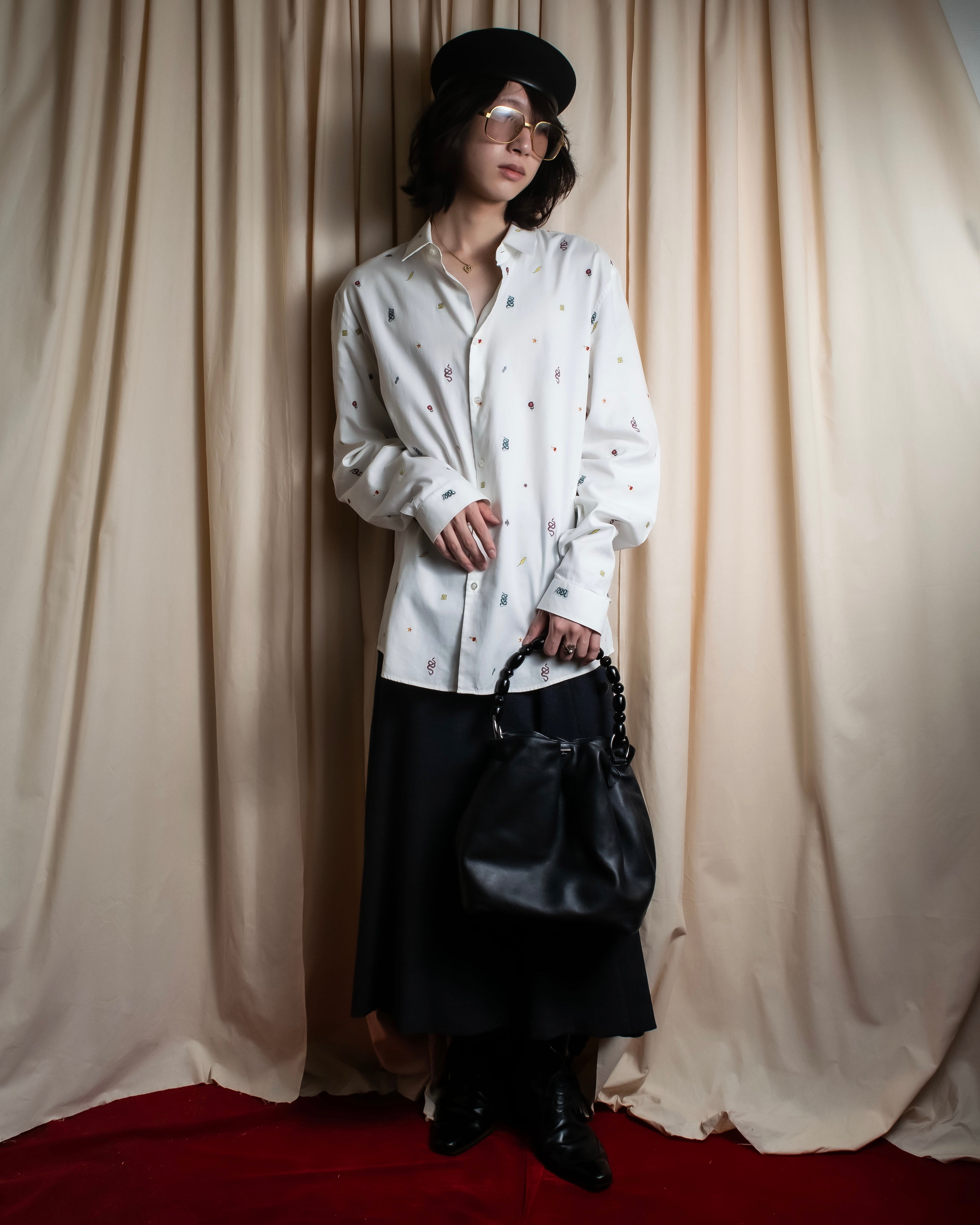 "GUCCI" Michele period iconic motif embroidered shirt