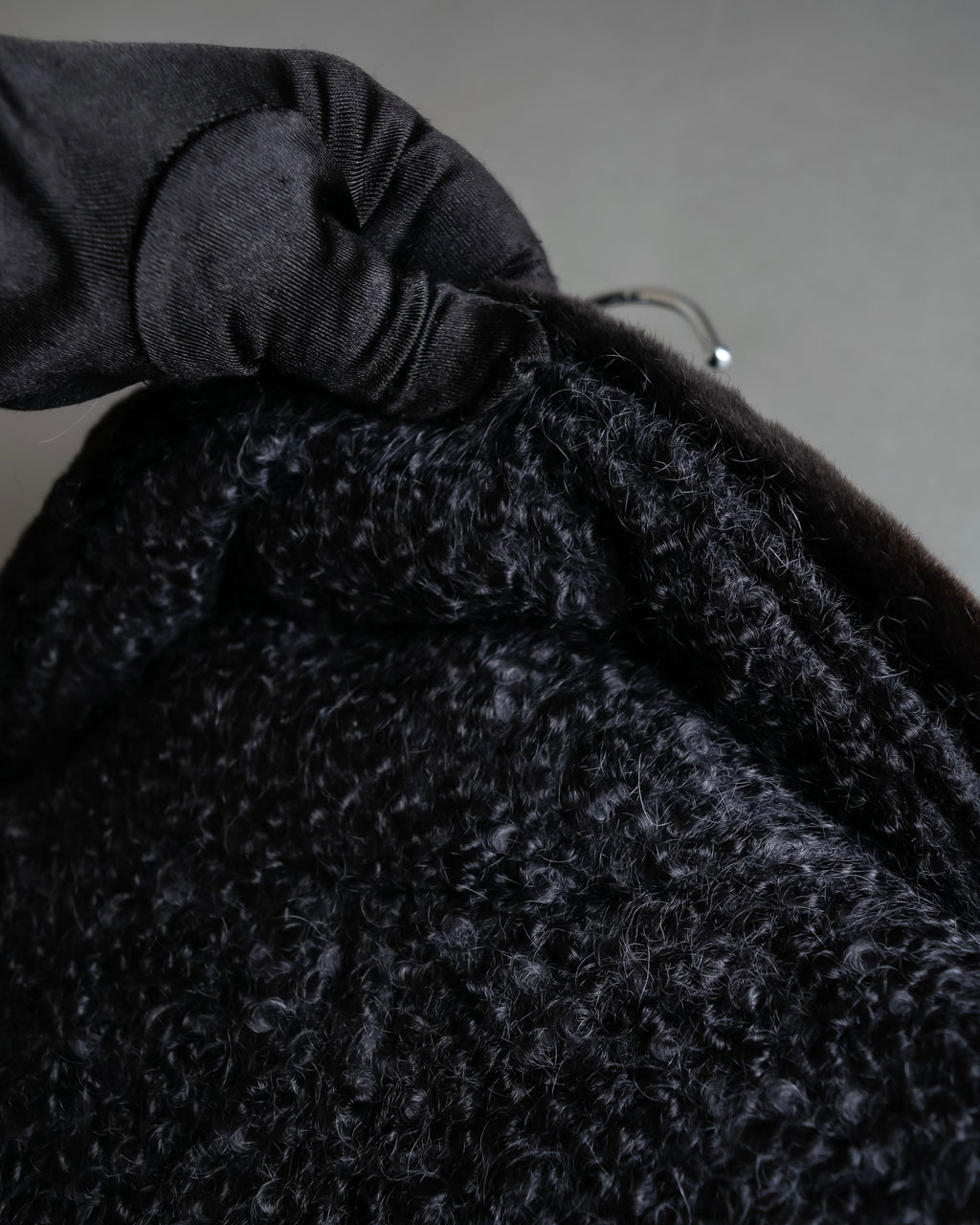 "Valentino Garavani" Fur collar boucle wool mid-length coat