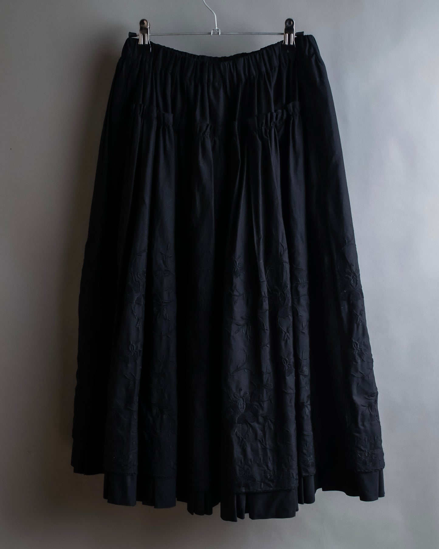 "COMME des GARCONS COMME des GARCONS" Floral embroidery layered gather flare skirt