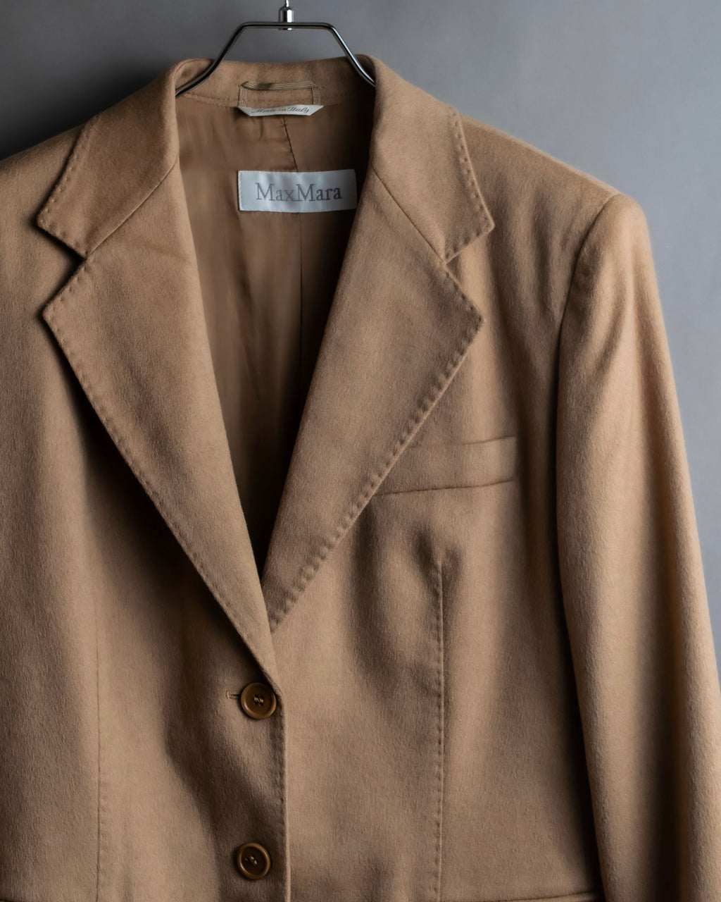 "Max Mara" Waist shape silhouette beige tailored jacket
