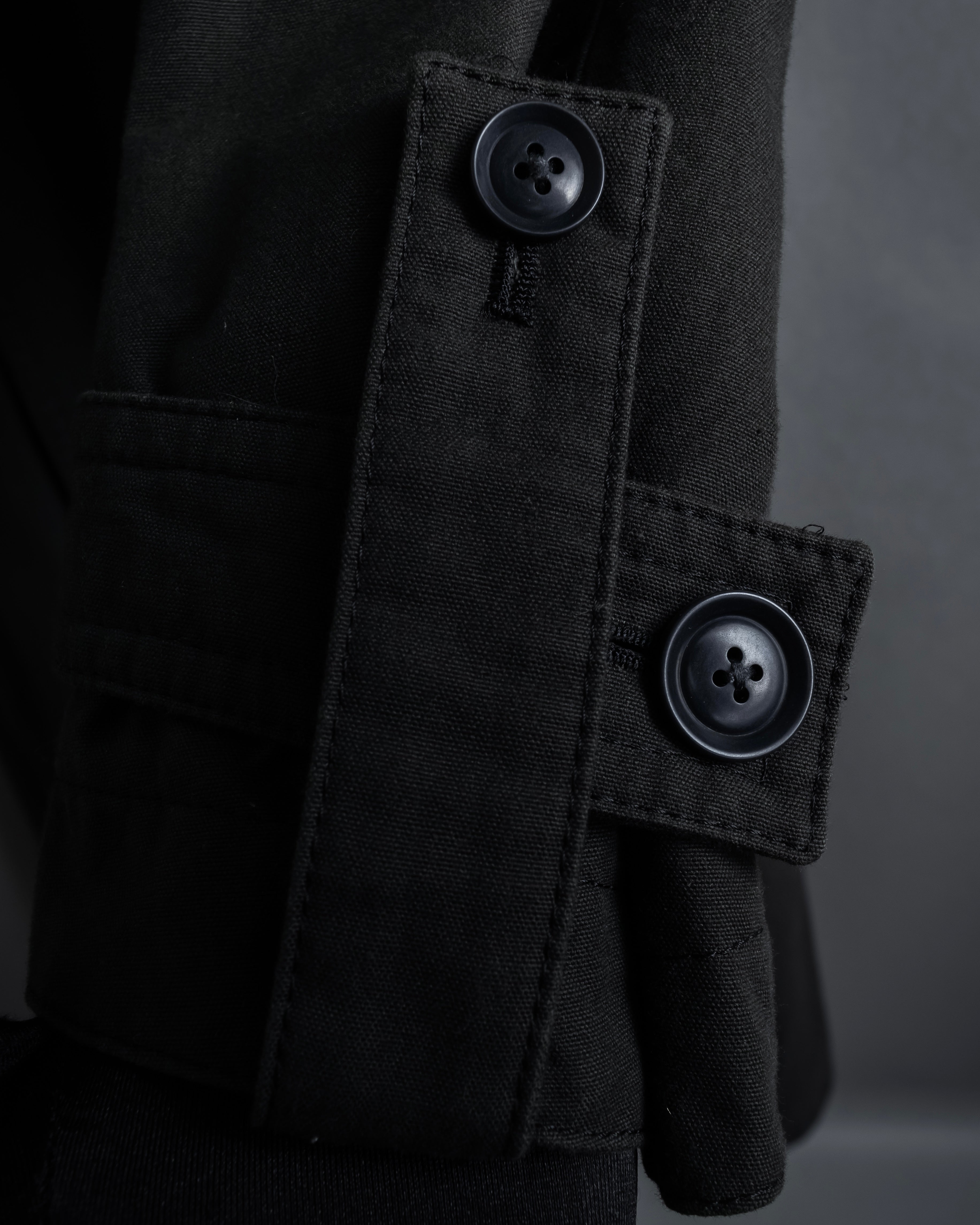 "Ground Y" 19AW Draping design cotton gabardine trench coat