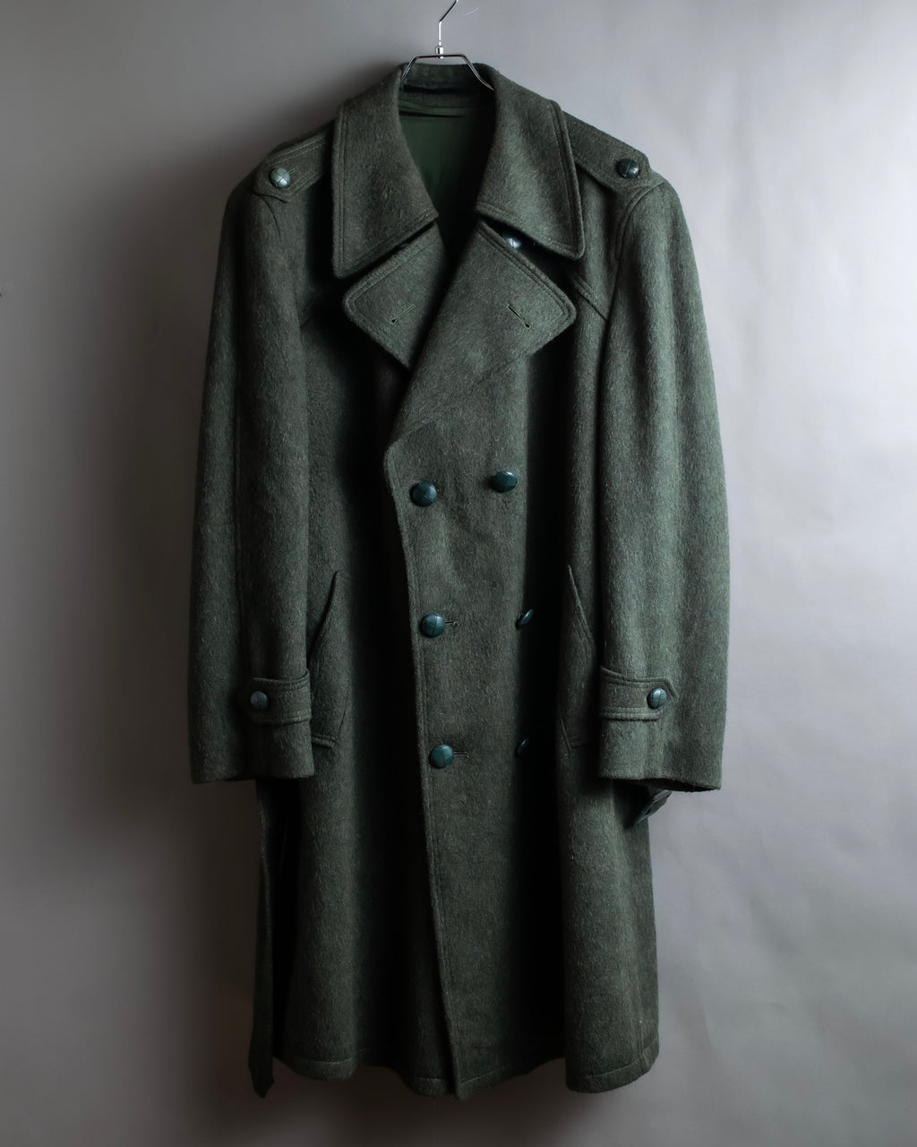 Vintage deep green colour military long coat