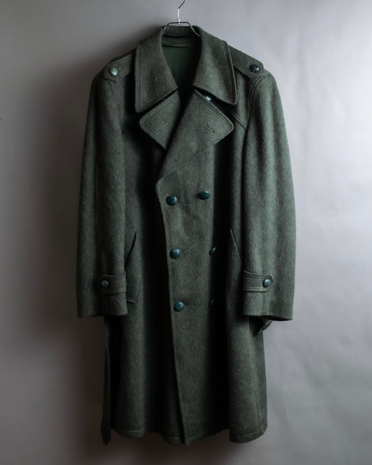 Vintage deep green colour military long coat