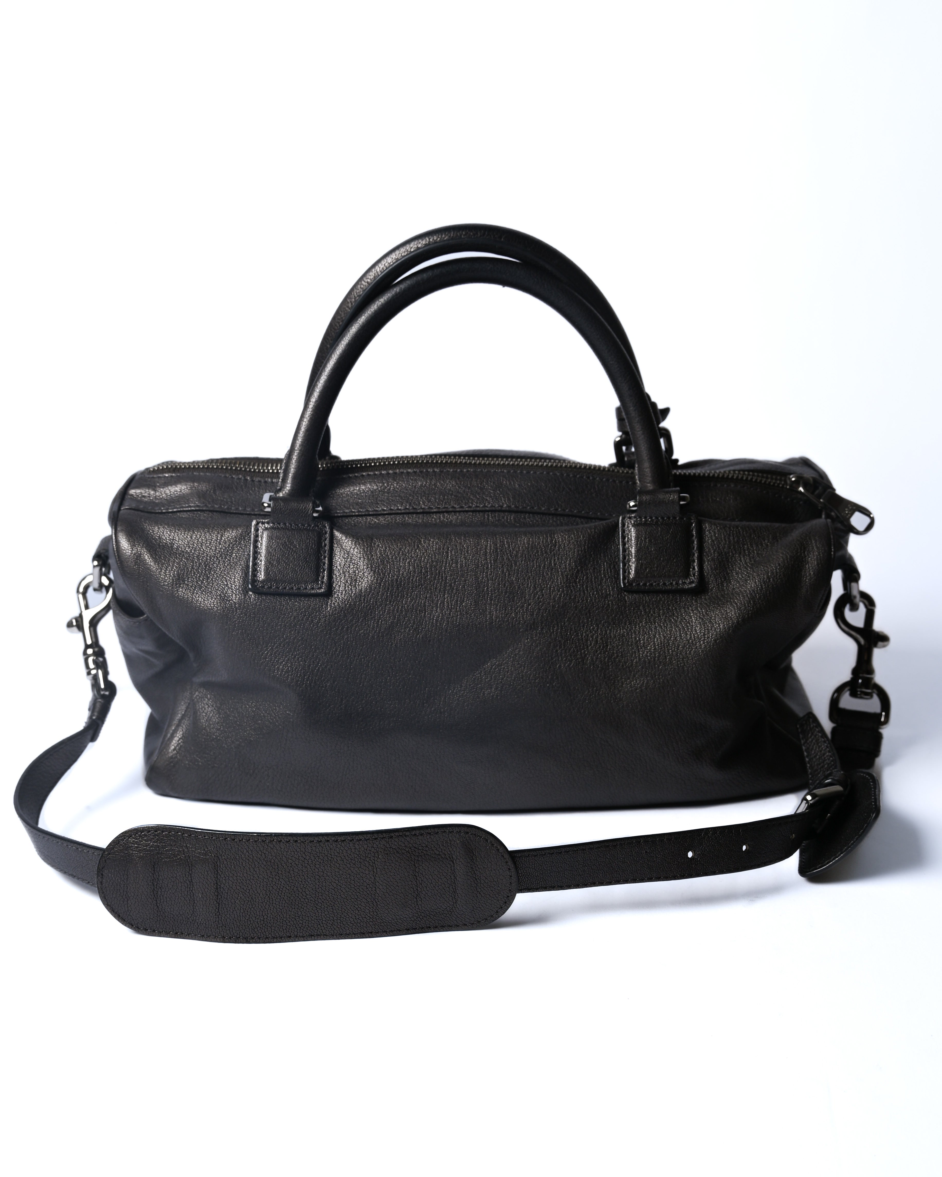 LOEWE/ Anagram 2 Way Mini Boston Hand Bag Metallic Black
