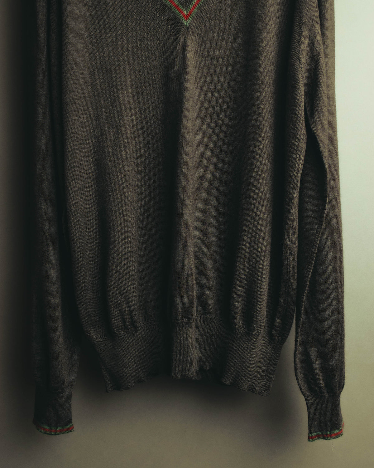“GUCCI” 90’s-00’s Web stripe V-neck knit sweater