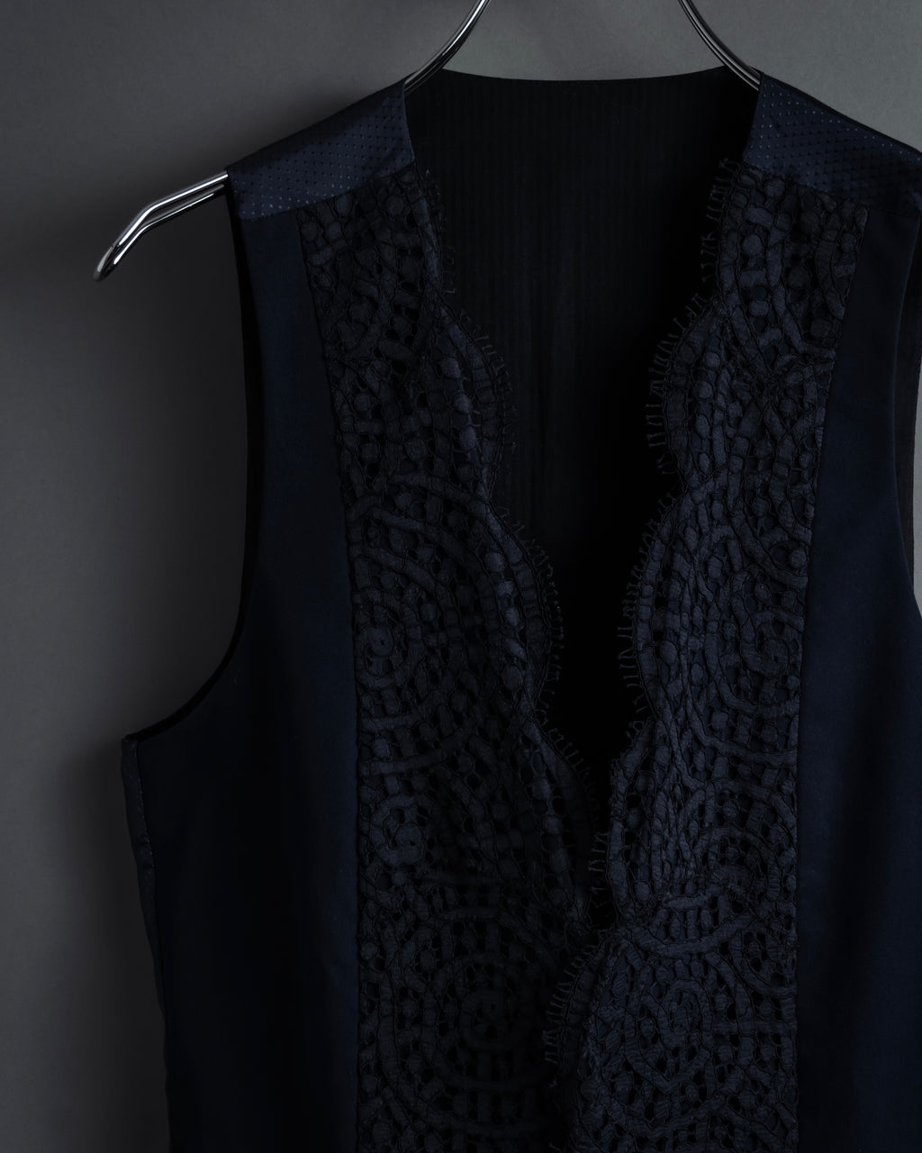 "JEAN PAUL GAULTIER" 90's Geometric lace design tailored vest