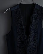 "JEAN PAUL GAULTIER" 90's Geometric lace design tailored vest