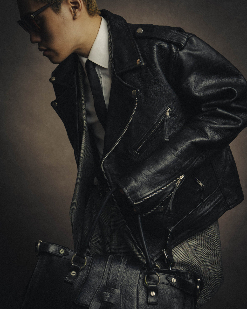 -MOOD MILLÉSIMES- 80’s-90’s heavy-grain double riders jacket