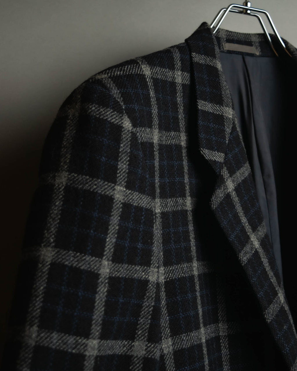 "COMME des GARÇONS HOMME"
90's Oversized wool checked tailored jacke