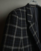 "COMME des GARÇONS HOMME"
90's Oversized wool checked tailored jacke