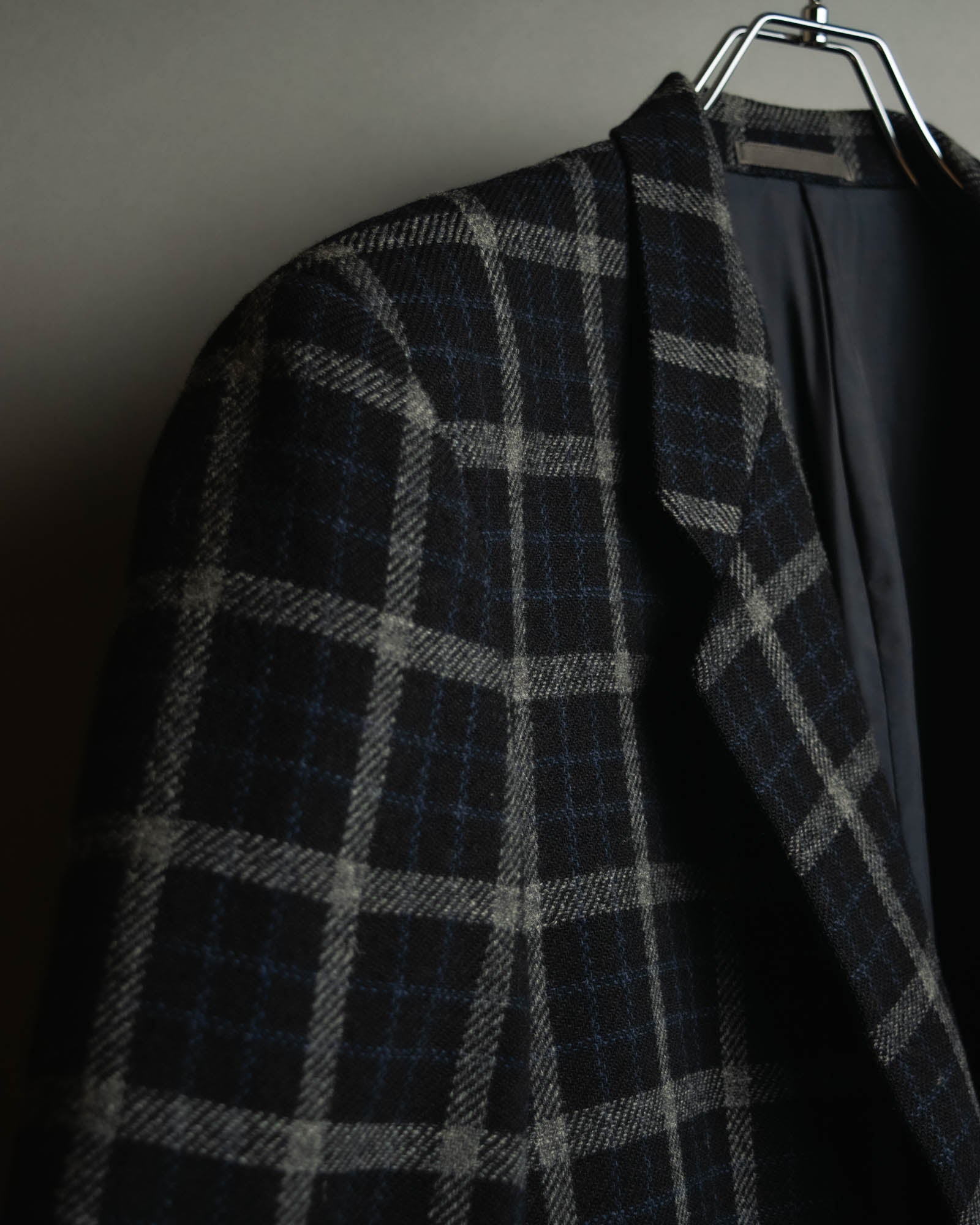 "COMME des GARÇONS HOMME"
90's Oversized wool checked tailored jacke