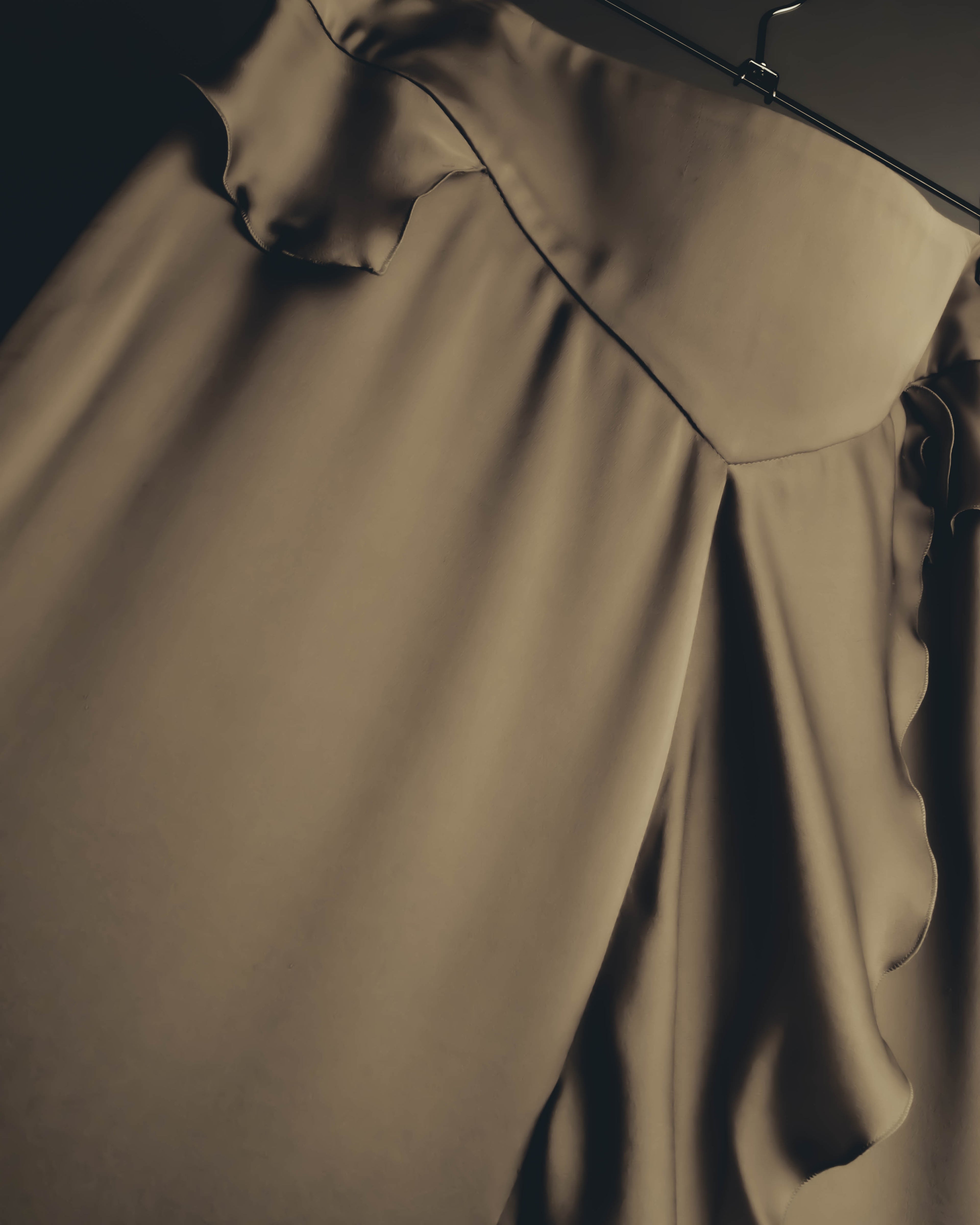 "GIORGIO ARMANI" 90's-00's Draped silk sleeveless top and skirt set