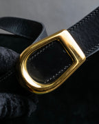 "GUCCI" Interlocking G design suede bag