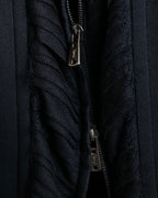 "YVES SAINT LAURENT" 2002 AW Scarf docking tulle design silk double zipper blouse