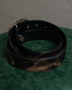“PRADA” 2010’s Saffiano camouflage relief logo buckle
leather belt