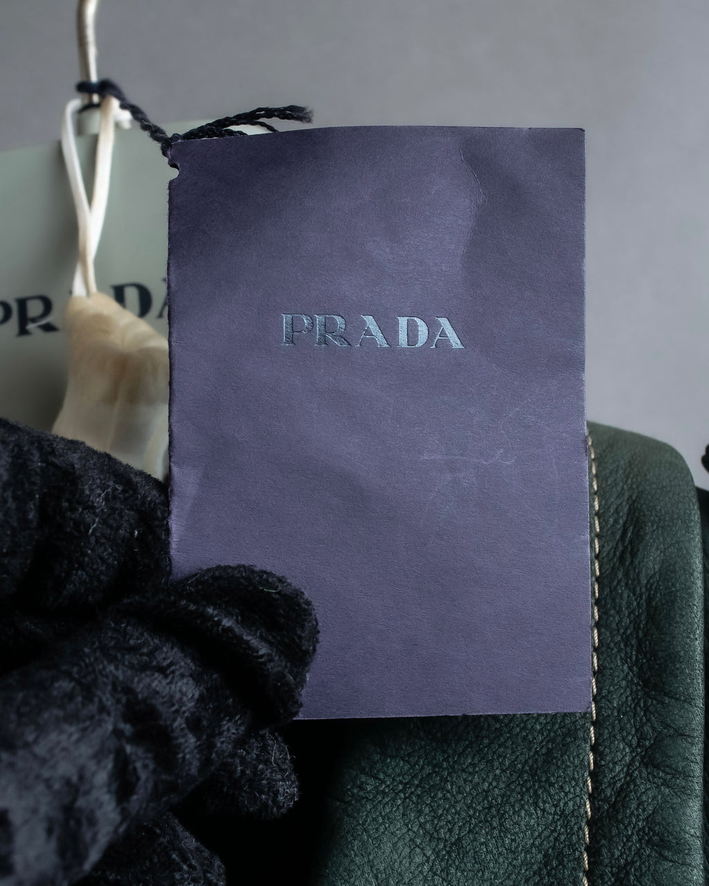 "PRADA" Stitching design suede belted coat
