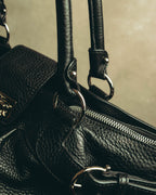 “Salvatore Ferragamo” 00’s-10’s Gancini pebbled leather handbag