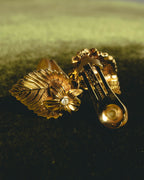 "Christian Dior" 70's-80's Sculptural botanical clip-on earrings