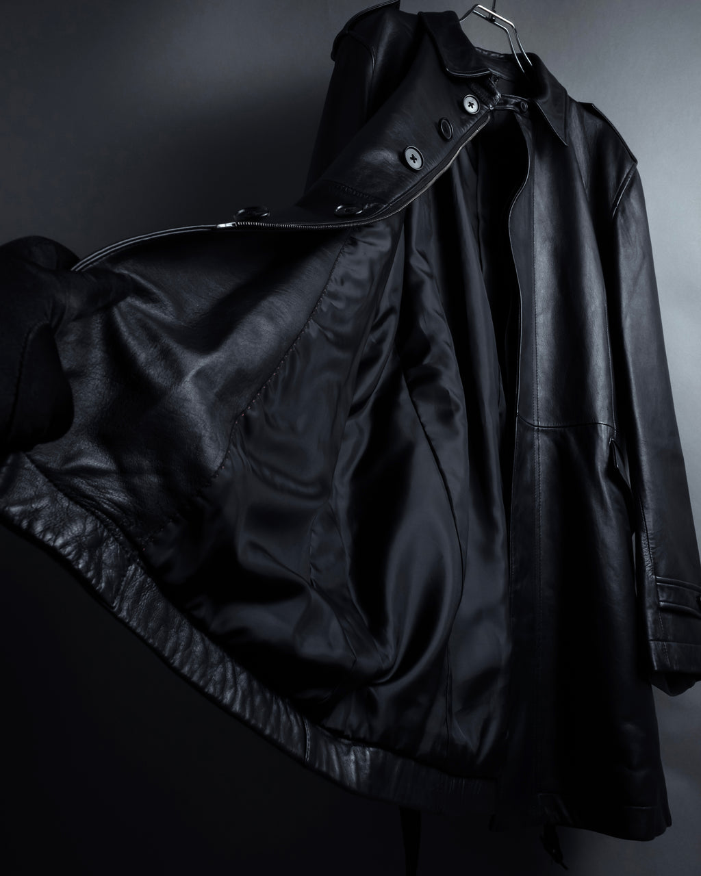 "DURBAN" Double zipper sheepskin leather coat