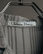 “Christian Dior” 80’s-90’s Sheer check open collar shirt