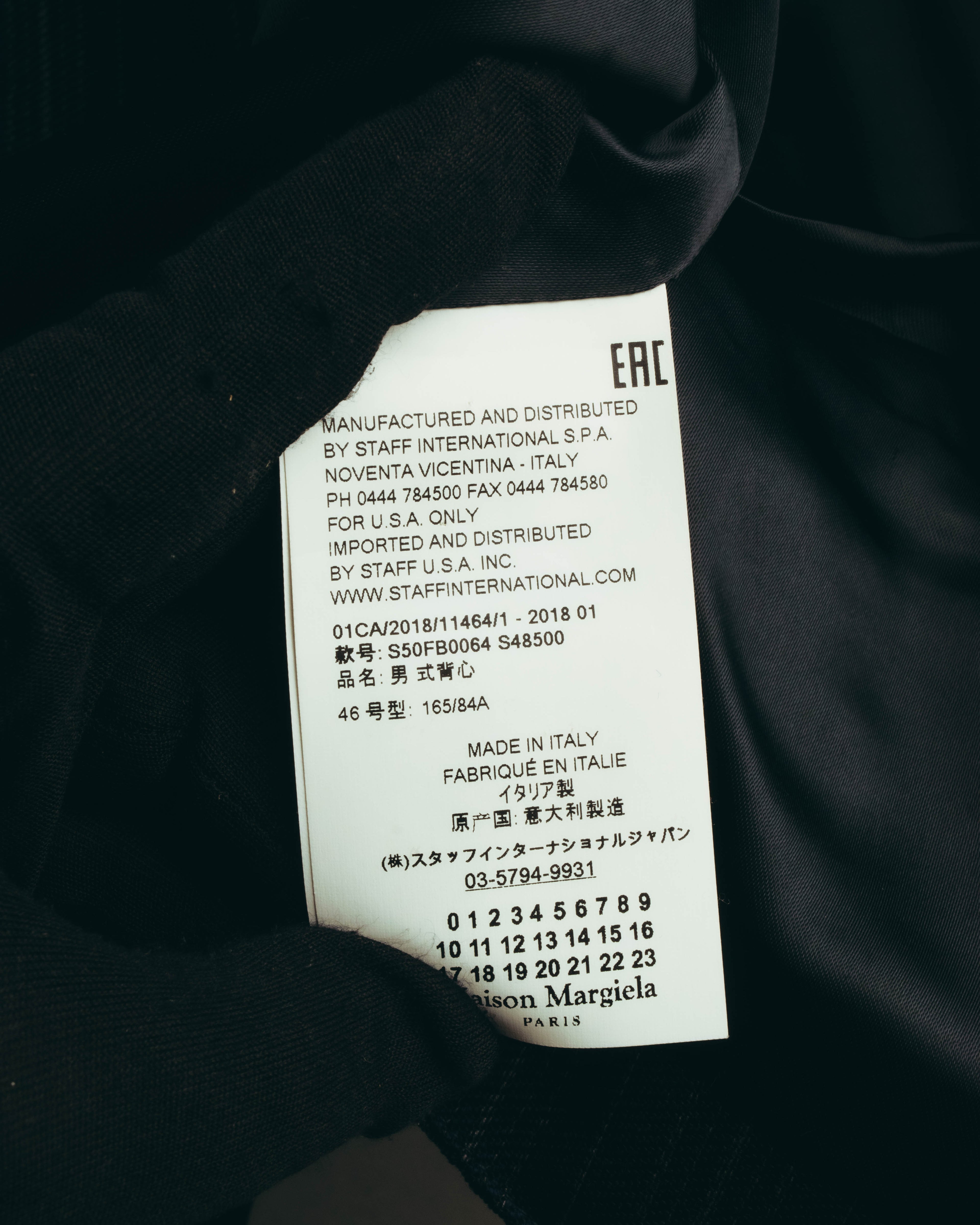 "Maison Margiela" 2018SS Tailored pinstripe wool waistcoat