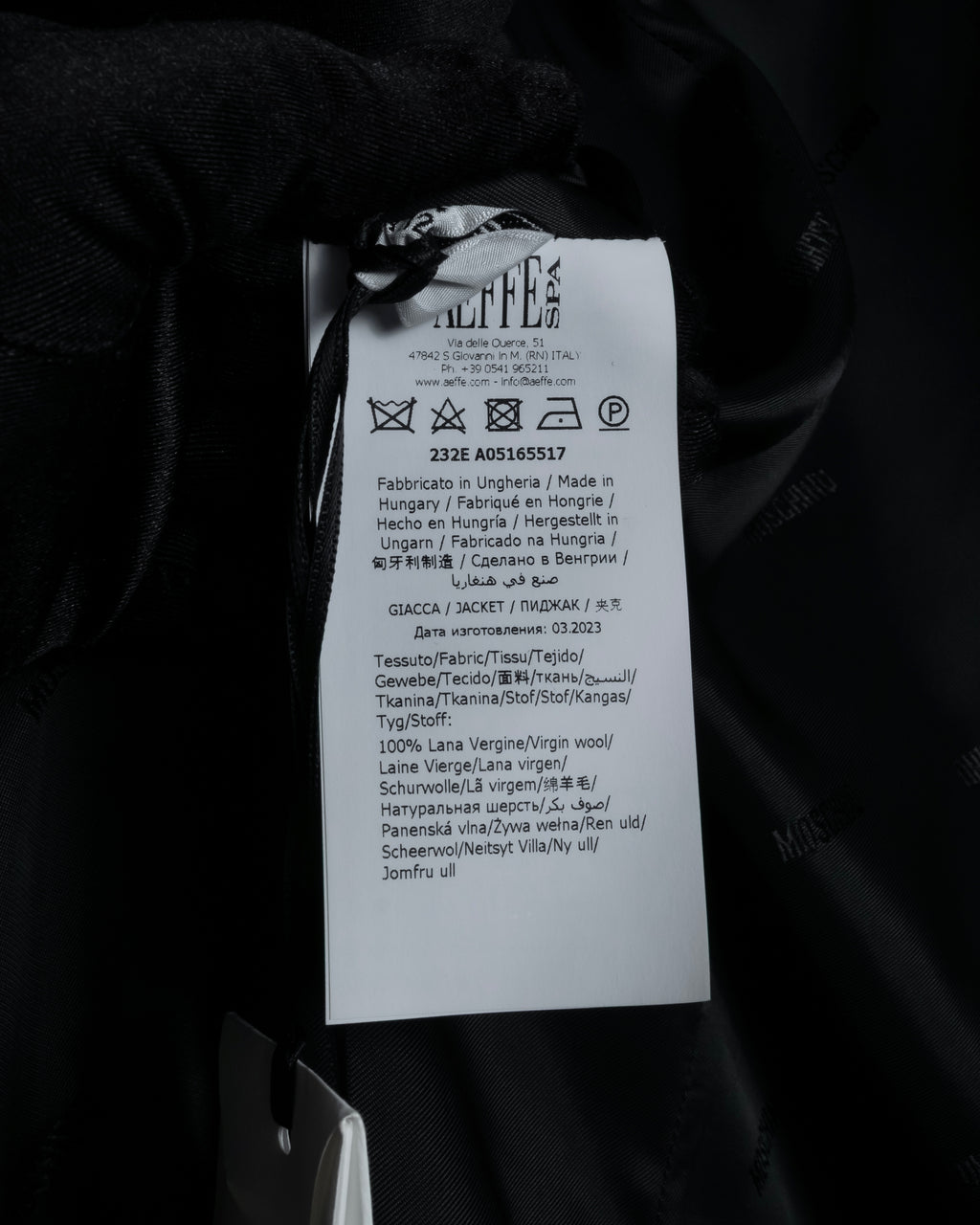 “MOSCHINO” Satin lapel double-breasted tuxedo jacket