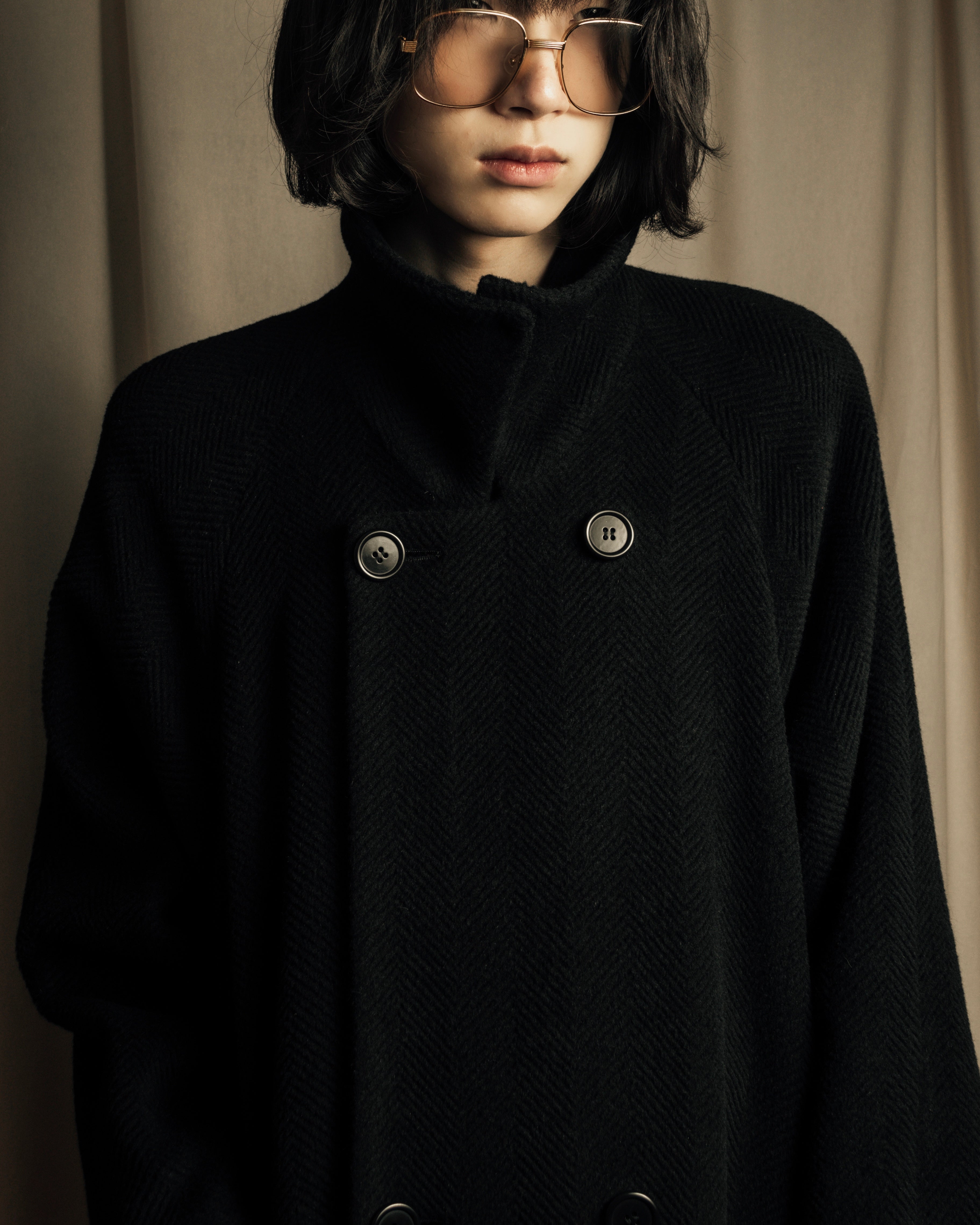 -SPECIAL- "YVES SAINT LAURENT"
80's-90's Raglan sleeves 100% angora stand collar coat