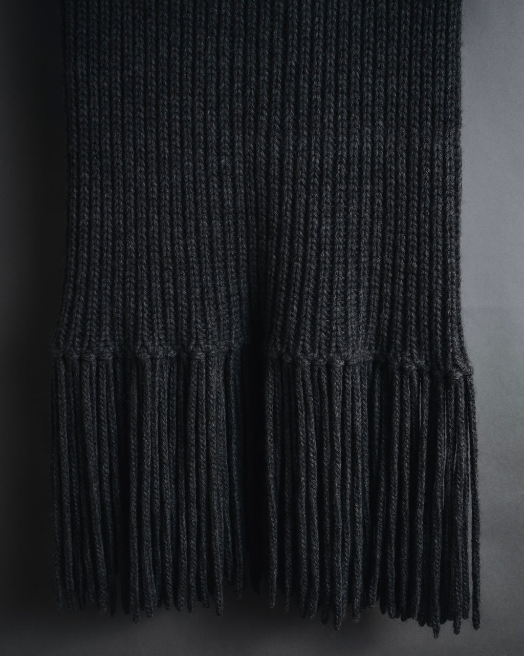 "GUCCI" 2010-11AW ribbed zip-front fringe knit vest