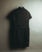 “CHANEL” 04AW textured tweed short sleeve jacket