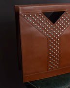 "YVES SAINT LAURENT" Studded Y design open-top leather tote bag