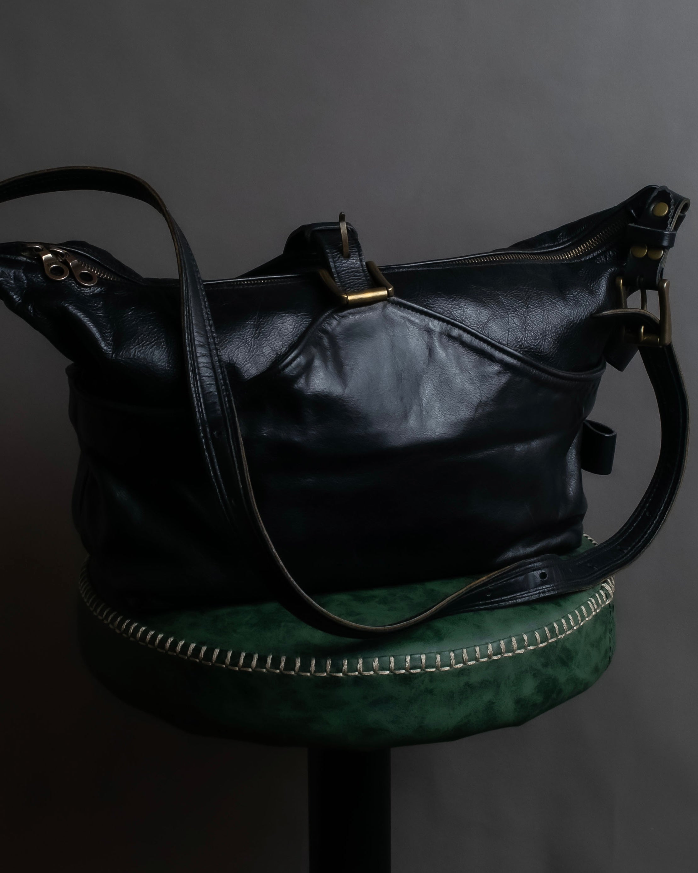 "Jas-M.B." Belt flap design leather shoulder bag