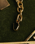 "CELINE" 70's-80's Sulky motif gold metal chain belt
