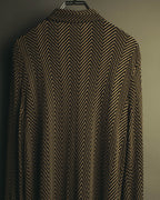 “CELINE” 90’s-00’s Chevron patterned long shirt dress